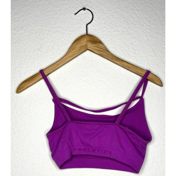 Fabletics Purple Sports Bra Strap Size XXXS 3XS Sports No pads - Picture 2 of 7